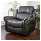 Charlie Faux Leather Glider Recliner Club Chair - Christopher Knight Home: Upholstered, Spot Clean, Wood Frame