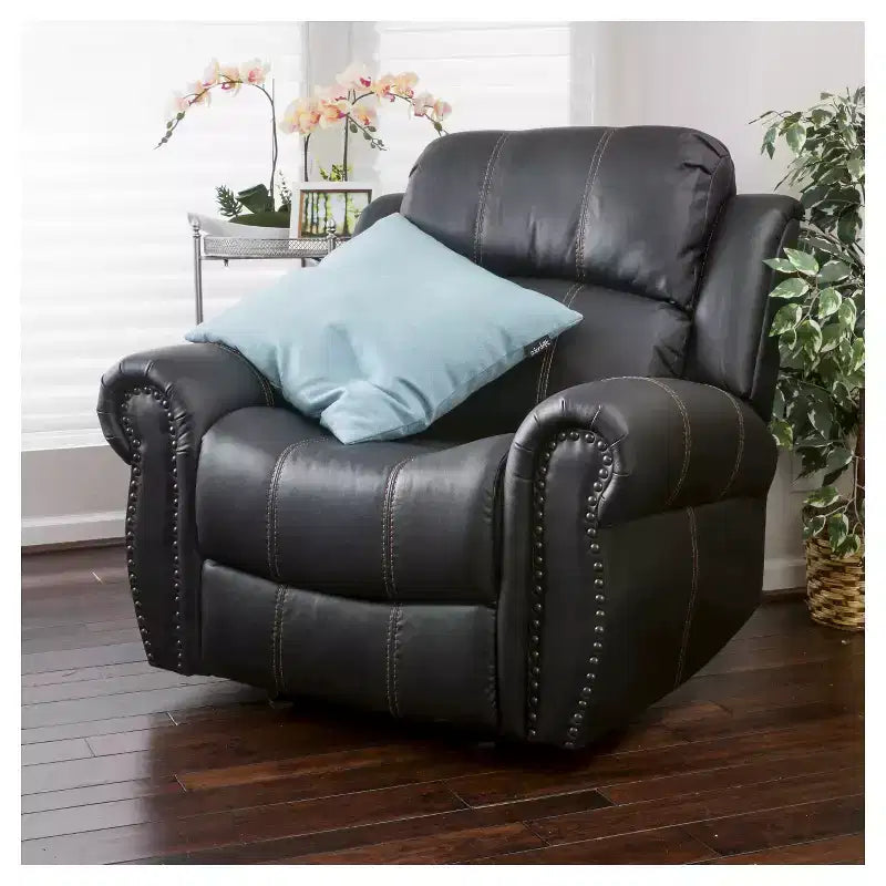 Fauteuil inclinable planeur en similicuir Charlie - Christopher Knight Home : Rembourré, Nettoyage des taches, Cadre en bois