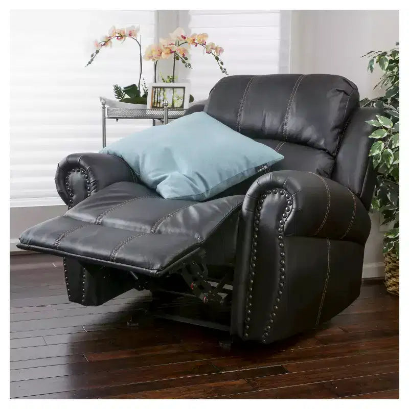 Fauteuil inclinable planeur en similicuir Charlie - Christopher Knight Home : Rembourré, Nettoyage des taches, Cadre en bois