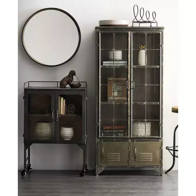 Meuble de Rangement Décoratif Storied Home de 57,5 po de hauteur avec tablettes fixes