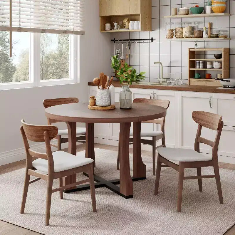 Christopher Knight Home Eliana, ensemble salle à manger 5 pièces en bois et tissu
