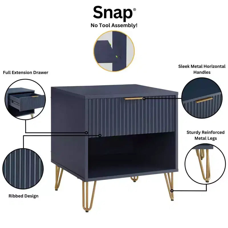 Ensemble de 2 tables de chevet Dumbo Manhattan Comfort avec tiroir