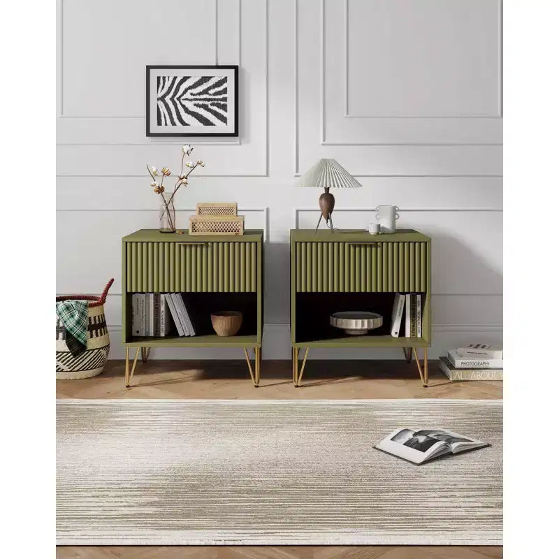 Ensemble de 2 tables de chevet Dumbo Manhattan Comfort avec tiroir