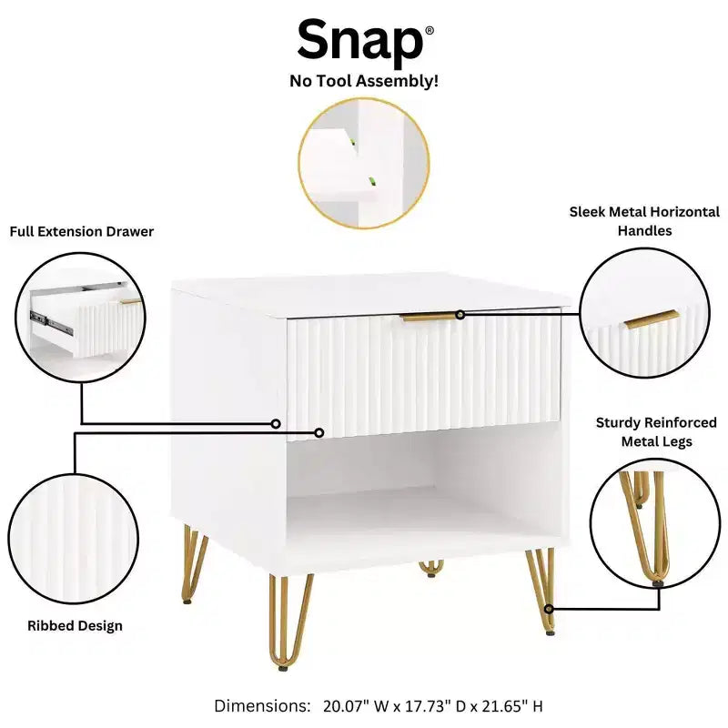 Ensemble de 2 tables de chevet Dumbo Manhattan Comfort avec tiroir