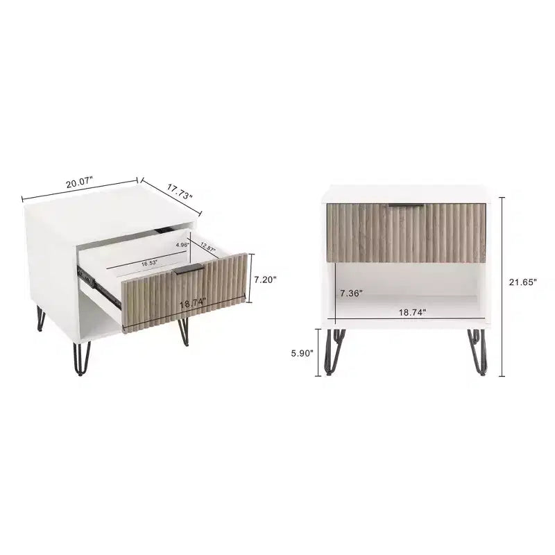 Ensemble de 2 tables de chevet Dumbo Manhattan Comfort avec tiroir