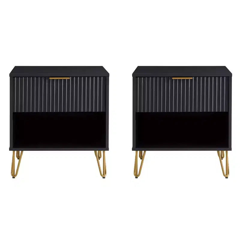 Manhattan Comfort Set of 2 Dumbo Nightstands with Drawer