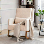 Fauteuil à bascule, fauteuil à bascule rembourré d'intérieur pour le salon, fauteuil à bascule moderne avec oreiller