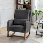 Fauteuil à bascule, fauteuil à bascule rembourré d'intérieur pour le salon, fauteuil à bascule moderne avec oreiller