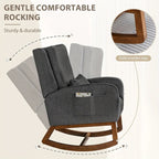 Fauteuil à bascule, fauteuil à bascule rembourré d'intérieur pour le salon, fauteuil à bascule moderne avec oreiller
