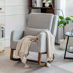 Fauteuil à bascule, fauteuil à bascule rembourré d'intérieur pour le salon, fauteuil à bascule moderne avec oreiller