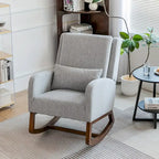 Fauteuil à bascule, fauteuil à bascule rembourré d'intérieur pour le salon, fauteuil à bascule moderne avec oreiller