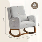 Fauteuil à bascule, fauteuil à bascule rembourré d'intérieur pour le salon, fauteuil à bascule moderne avec oreiller