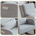 Fauteuil à bascule, fauteuil à bascule rembourré d'intérieur pour le salon, fauteuil à bascule moderne avec oreiller