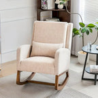 Fauteuil à bascule, fauteuil à bascule rembourré d'intérieur pour le salon, fauteuil à bascule moderne avec oreiller