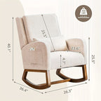 Fauteuil à bascule, fauteuil à bascule rembourré d'intérieur pour le salon, fauteuil à bascule moderne avec oreiller