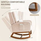 Fauteuil à bascule, fauteuil à bascule rembourré d'intérieur pour le salon, fauteuil à bascule moderne avec oreiller