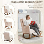 Fauteuil à bascule, fauteuil à bascule rembourré d'intérieur pour le salon, fauteuil à bascule moderne avec oreiller