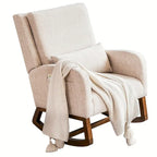 Fauteuil à bascule, fauteuil à bascule rembourré d'intérieur pour le salon, fauteuil à bascule moderne avec oreiller