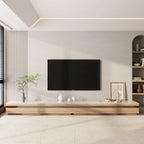 Meubles TV modernes en bois clair, plateau en pierre brillante, 3-6 tiroirs, entièrement assemblés