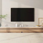 Meubles TV modernes en bois clair, plateau en pierre brillante, 3-6 tiroirs, entièrement assemblés