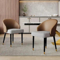 Chaise de salle à manger ou d'appoint moderne en similicuir et tissu (lot de 4)