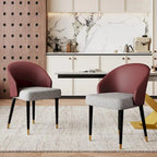 Chaise de salle à manger ou d'appoint moderne en similicuir et tissu (lot de 4)