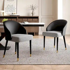Chaise de salle à manger ou d'appoint moderne en similicuir et tissu (lot de 4)