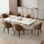 Chaise de salle à manger ou d'appoint moderne en similicuir et tissu (lot de 4)