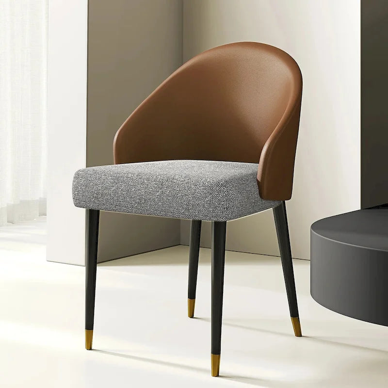 Chaise de salle à manger ou d'appoint moderne en similicuir et tissu (lot de 4)