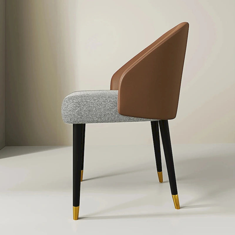 Chaise de salle à manger ou d'appoint moderne en similicuir et tissu (lot de 4)