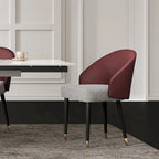 Chaise de salle à manger ou d'appoint moderne en similicuir et tissu (lot de 4)