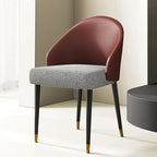 Chaise de salle à manger ou d'appoint moderne en similicuir et tissu (lot de 4)