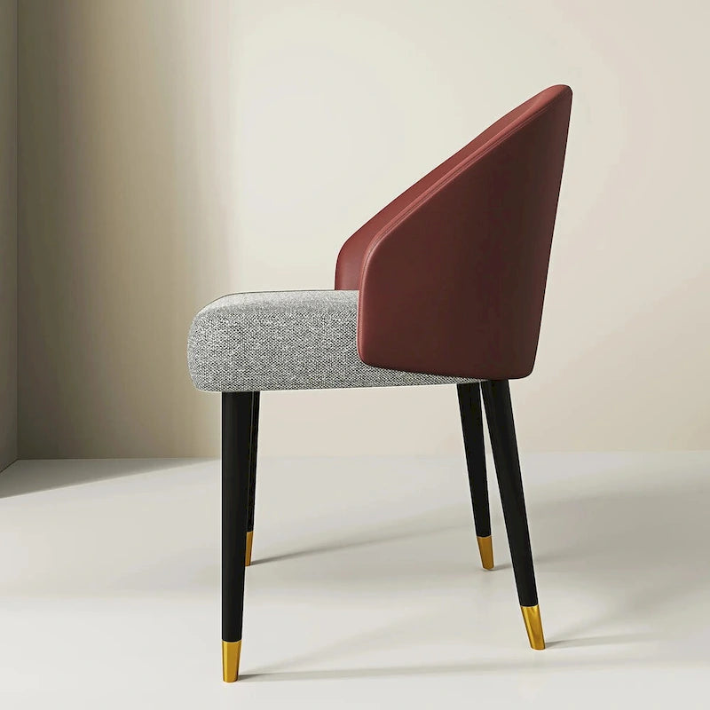Chaise de salle à manger ou d'appoint moderne en similicuir et tissu (lot de 4)