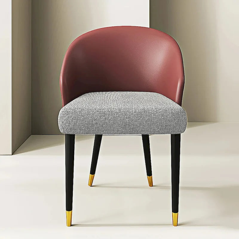 Chaise de salle à manger ou d'appoint moderne en similicuir et tissu (lot de 4)