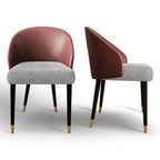 Chaise de salle à manger ou d'appoint moderne en similicuir et tissu (lot de 4)