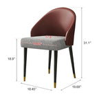 Chaise de salle à manger ou d'appoint moderne en similicuir et tissu (lot de 4)