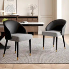 Chaise de salle à manger ou d'appoint moderne en similicuir et tissu (lot de 4)
