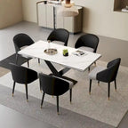 Chaise de salle à manger ou d'appoint moderne en similicuir et tissu (lot de 4)