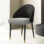 Chaise de salle à manger ou d'appoint moderne en similicuir et tissu (lot de 4)