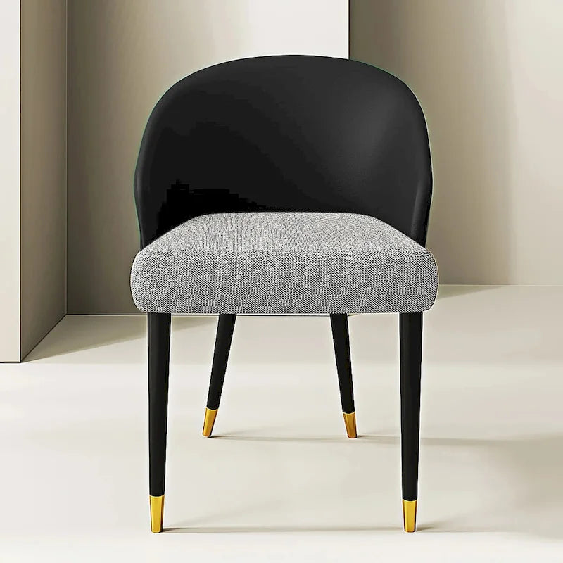 Chaise de salle à manger ou d'appoint moderne en similicuir et tissu (lot de 4)