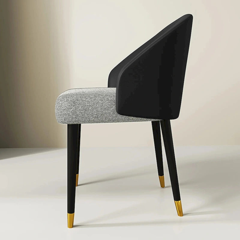 Chaise de salle à manger ou d'appoint moderne en similicuir et tissu (lot de 4)