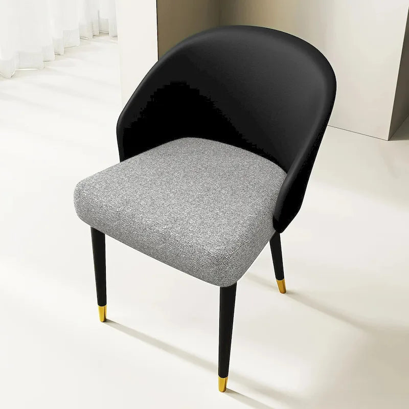 Chaise de salle à manger ou d'appoint moderne en similicuir et tissu (lot de 4)