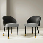 Chaise de salle à manger ou d'appoint moderne en similicuir et tissu (lot de 4)