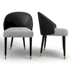 Chaise de salle à manger ou d'appoint moderne en similicuir et tissu (lot de 4)