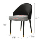 Chaise de salle à manger ou d'appoint moderne en similicuir et tissu (lot de 4)