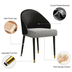 Chaise de salle à manger ou d'appoint moderne en similicuir et tissu (lot de 4)