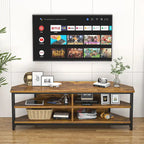 Meuble TV d'angle en bois de ferme avec prise de courant, meuble de divertissement peu encombrant, console TV multimédia