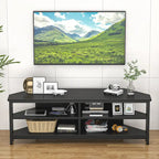 Meuble TV d'angle en bois de ferme avec prise de courant, meuble de divertissement peu encombrant, console TV multimédia