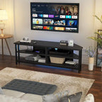 Meuble TV d'angle en bois de ferme avec prise de courant, meuble de divertissement peu encombrant, console TV multimédia
