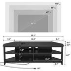 Meuble TV d'angle en bois de ferme avec prise de courant, meuble de divertissement peu encombrant, console TV multimédia